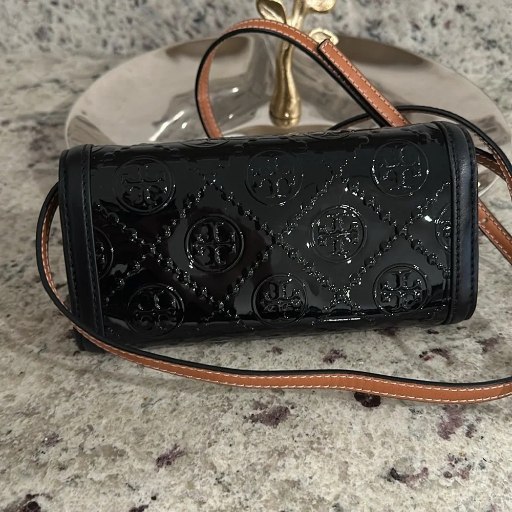 Tory Burch Black and Brown Crossbody Bag